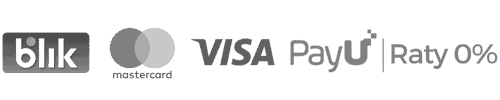 Ikony bramek płatności blik, mastercard, visa, PayU
